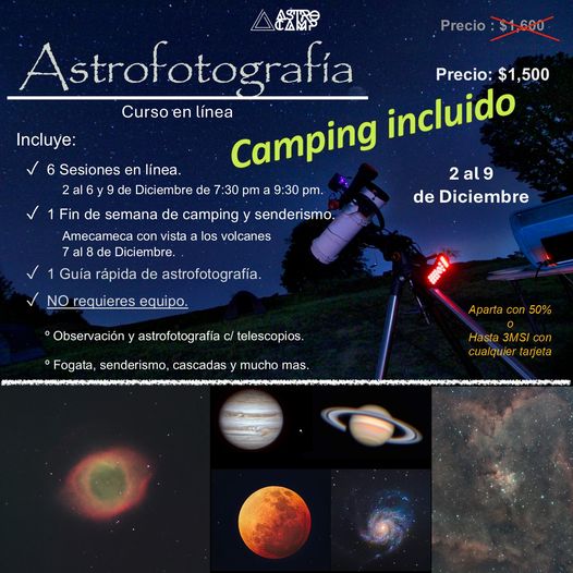 Curso Astrofotografía Online + Camping